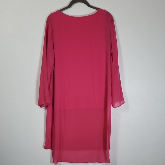 NWT Soft Surroundings Jennifer Blouse Tunic Top Size S Pink Chiffon Magenta Flow - Picture 11 of 13